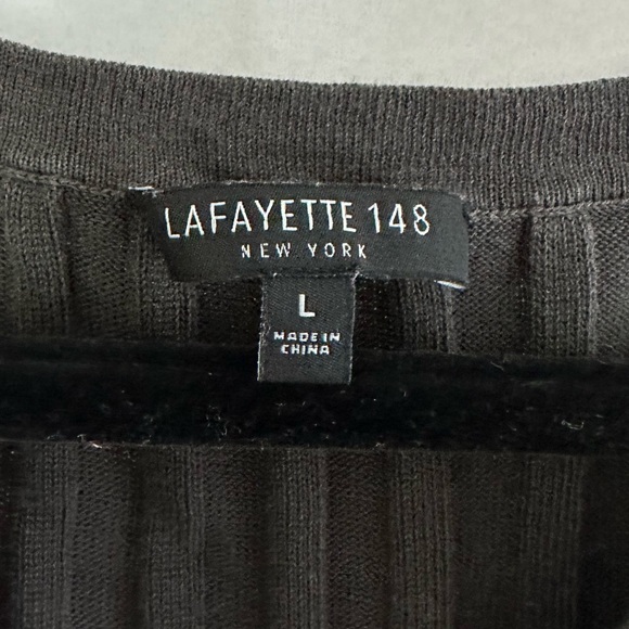 Lafayette 148 New York Dark Gray Sleeveless Cotton Midi Dress Womens Size Large - Picture 4 of 8